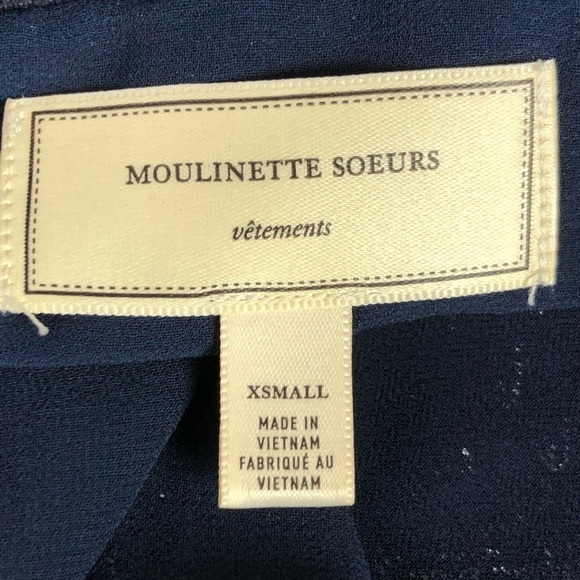 MOULINETTE Soeus Anthropologie Navy blue sequin dress - Picture 7 of 10